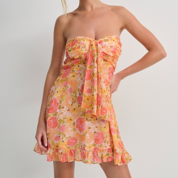 For Love And Lemons Dresses & Skirts - For Love & Lemons Teagan Mini Dress Size SS / Yellow
